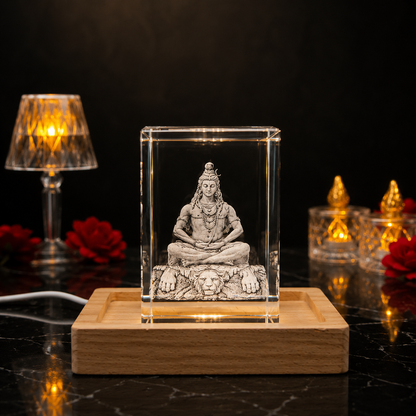 Mahadev 3D Crystal with LED Base